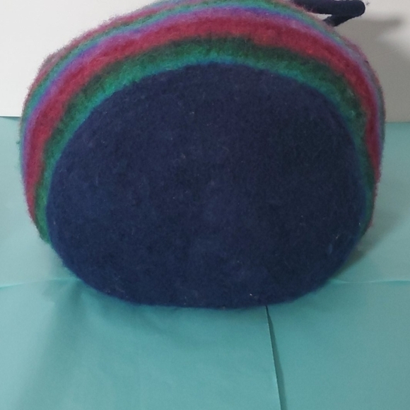 Artisan Hand Crafted Handmade Multi Color Striped Felted Wool Hobo Sling Bag - Picture 3 of 6